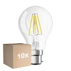 Mehrfachpackung 10x Ledvance Classic Performance LED Glühbirne B22d Birne Fadenlampe Klar 7W 806lm - 827 Extra Warmweiß | Dimmbar - Ersatz Für 60W